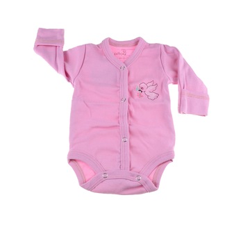 Body cu maneca lunga fete Pifou Model 11 M11-R, Roz, 46-50 Body cu maneca lunga fete Pifou Model 11 M11-R, Roz, 46-50