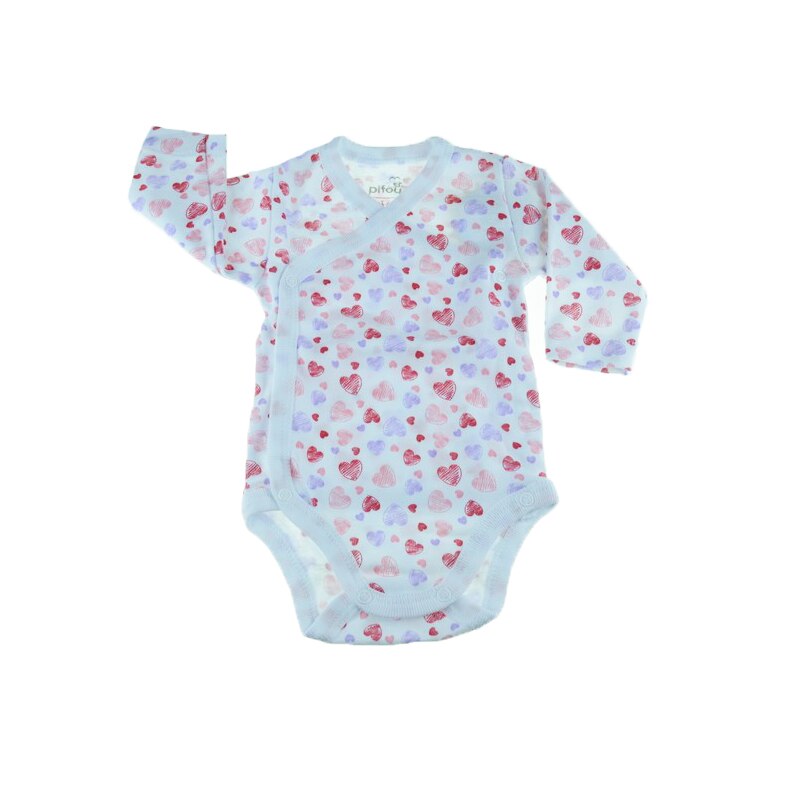 Body cu maneca lunga fete Pifou Model 10 ML M10ML-A1, Alb