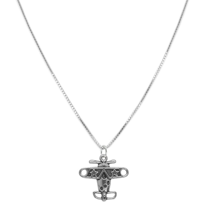 Lantisor din argint cu pandantiv AVION din argint, 9490VEN, Dras, Argintiu