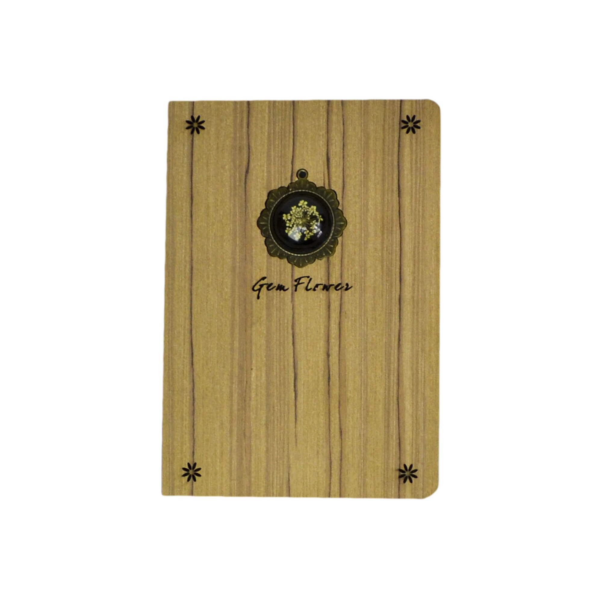 Agenda Lemn Gem Flowers, Model 1, 19 x 13 cm