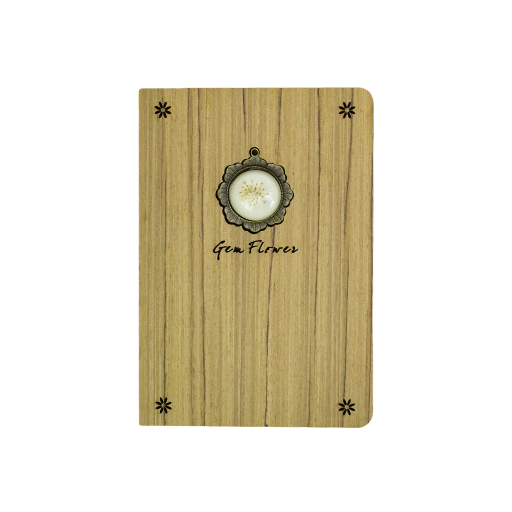 Agenda Lemn Gem Flowers, Model 3, 19 x 13 cm