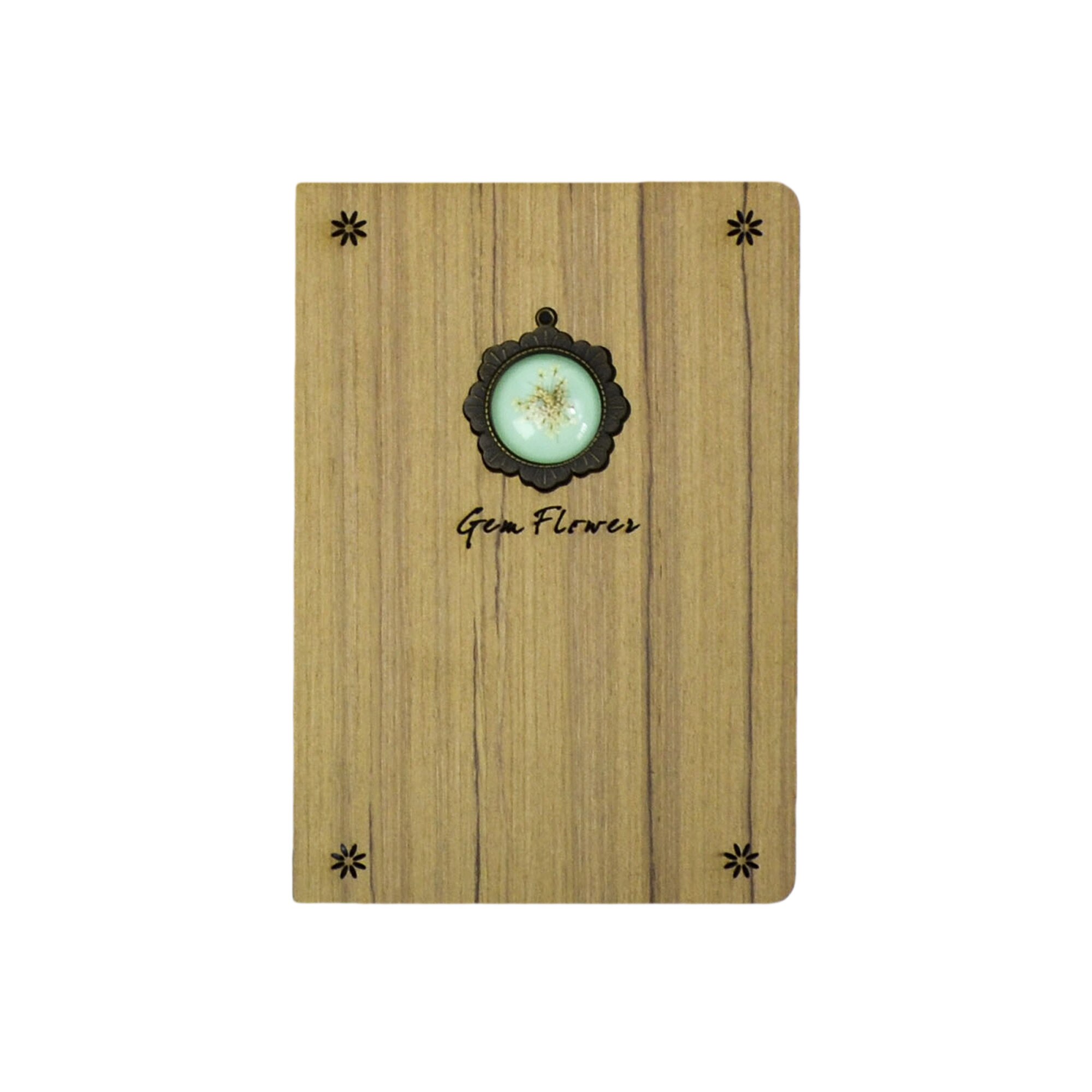 Agenda Lemn Gem Flowers, Model 4, 19 x 13 cm