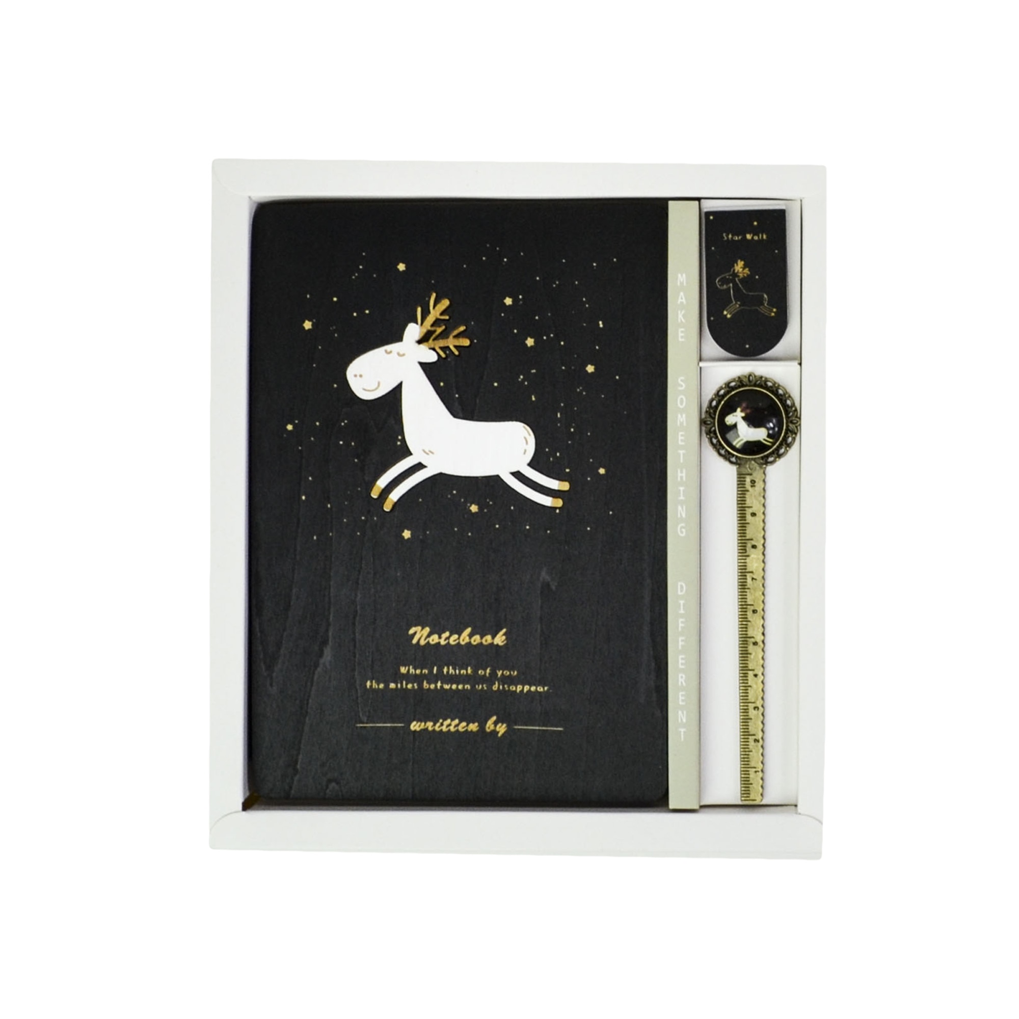 Agenda Lemn Starry Animals, Model 3, 18.5 x 13 cm