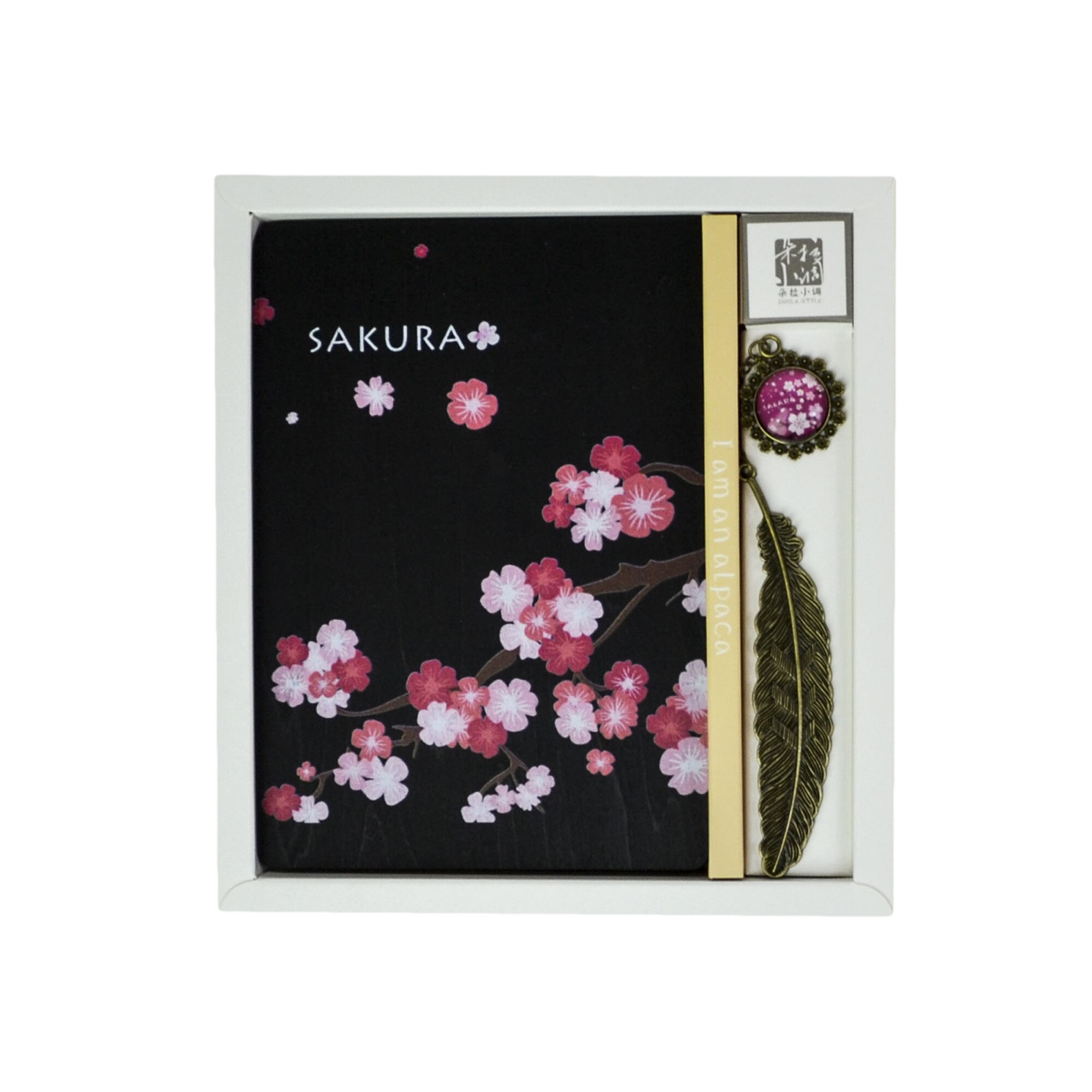 Agenda Lemn Sakura Blossom, Model 1, 18.5 x 13 cm