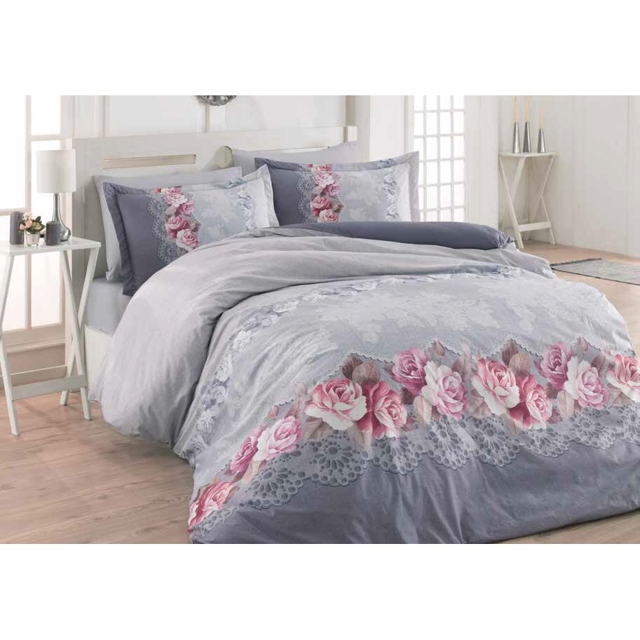 Lenjerie de pat Melda, 100% Bumbac, 6 piese, 2 persoane, 240X260 /70X70