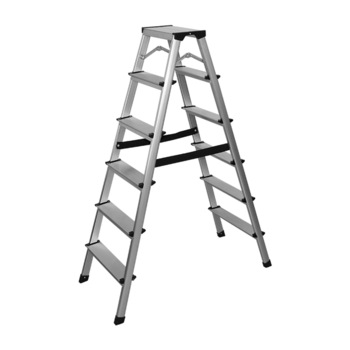Scara pliabila, aluminiu, 2x6 trepte, 135113675 Scara pliabila, aluminiu, 2x6 trepte, 135113675
