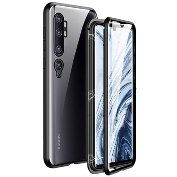 Husa Magnetic Glass 360° (sticla fata + spate) pentru Xiaomi Mi Note 10, Negru Husa Magnetic Glass 360° (sticla fata + spate) pentru Xiaomi Mi Note 10, Negru