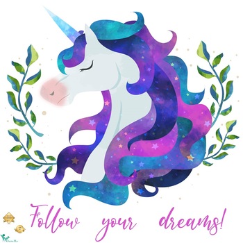 Sticker motivational - Follow your dreams - Inorog - 60x60 cm Sticker motivational - Follow your dreams - Inorog - 60x60 cm