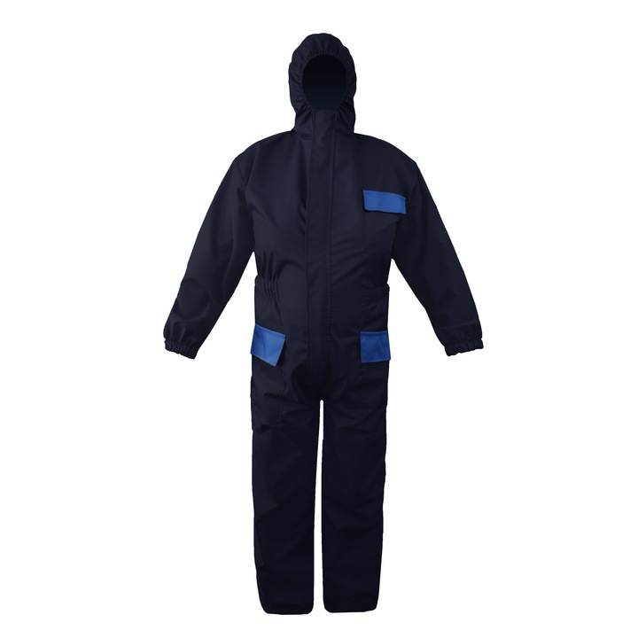 Combinezon Schwall impermeabil din fas peliculizat Negru-Albastru 50 (L)