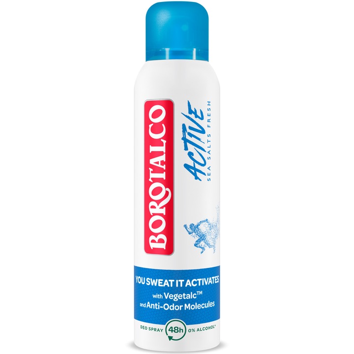 Deodorant Spray Antiperspirant Borotalco Active Blue, 150 ml