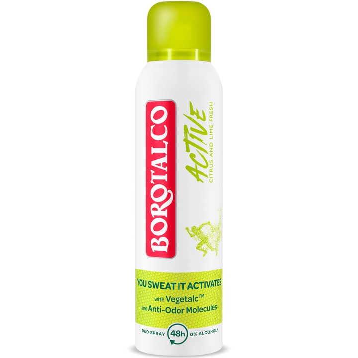 Deodorant Spray Antiperspirant Borotalco Active Green, 150 ml