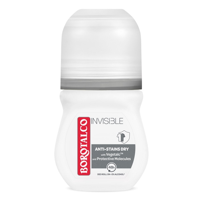 Deodorant Roll-on Antiperspirant Borotalco Invisible Clasic Grey, 50 ml