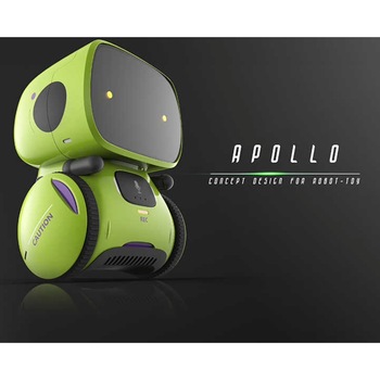 Robot inteligent interactiv Apollo control vocal, butoane tactile, verde Robot inteligent interactiv Apollo control vocal, butoane tactile, verde