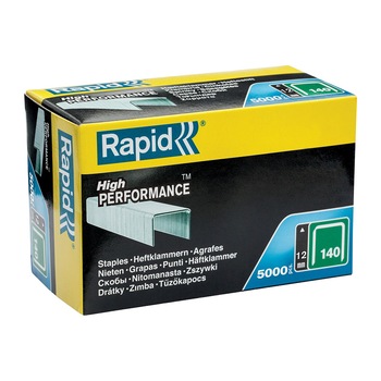 Capse Rapid 140/12, sarma plata galvanizata, High Performance, pentru acoperis, 5000 capse/cutie carton 11912311 Capse Rapid 140/12, sarma plata galvanizata, High Performance, pentru acoperis, 5000 capse/cutie carton 11912311