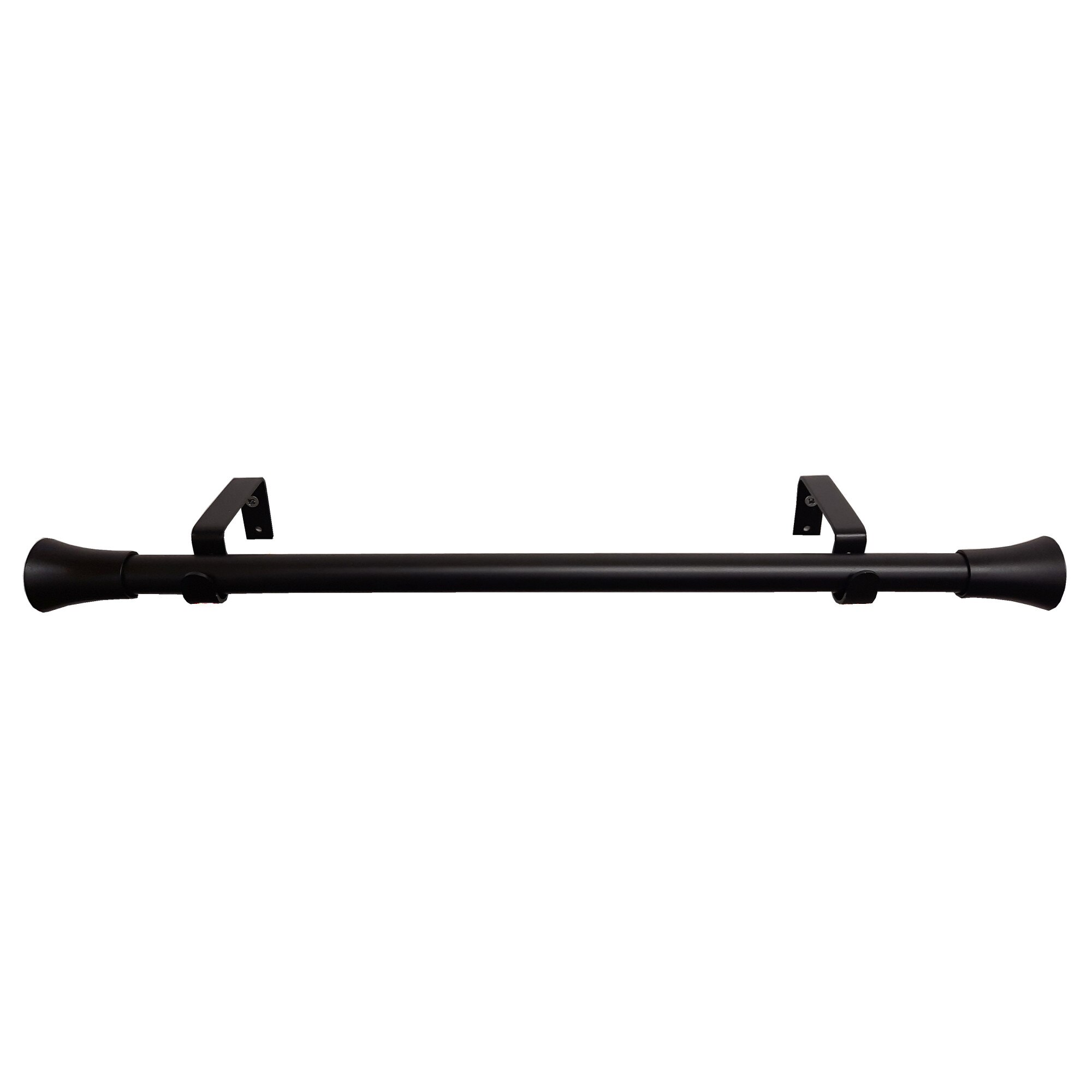 Galerie metalica pentru perdea extensibila negru de la 160 cm la 300 cm cu carafe