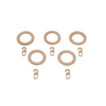 Set 5 inele din lemn + 5 carlige pentru perdea si/sau draperie,diametru 5.7 cm,Natur Set 5 inele din lemn + 5 carlige pentru perdea si/sau draperie,diametru 5.7 cm,Natur