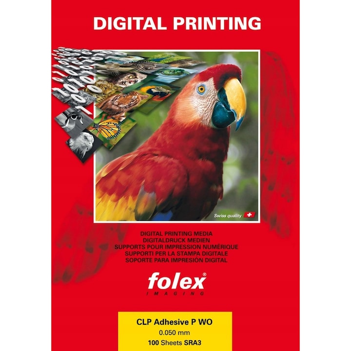 Folie autoadeziva opaca, Folex, format A3, printabila laser, 50 microni