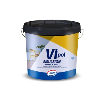 Vopsea decorativa pe baza de apa Vipol, alb, 3l Vopsea decorativa pe baza de apa Vipol, alb, 3l