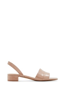 Aldo, Sandale slingback cu aspect lacuit Candy, Bej, 6.5 Aldo, Sandale slingback cu aspect lacuit Candy, Bej, 6.5