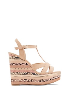 Aldo, Sandale din piele ecologica cu talpa wedge Nydaycia, Bej, 8.5 Aldo, Sandale din piele ecologica cu talpa wedge Nydaycia, Bej, 8.5