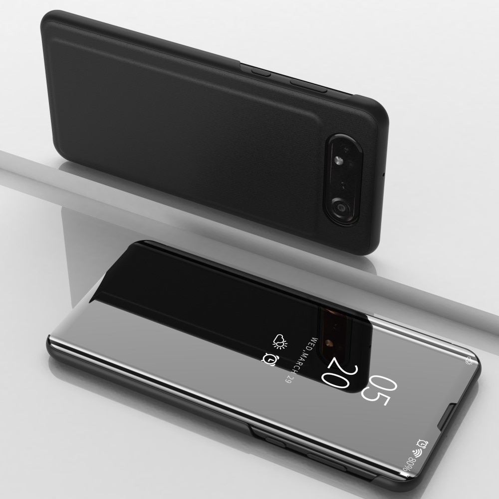 The Stranger position temper Husa Samsung Galaxy A80 - Flip Mirror tip Carte, Capac translucid, Neagra -  eMAG.ro