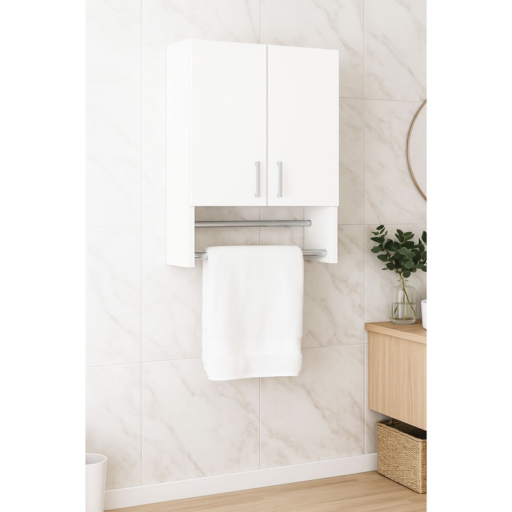 Шкаф за баня Badenmob Bella 50, ПДЧ, Бял, 500x215x680 мм