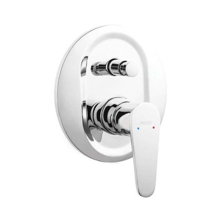 Baterie Ferro Algeo, Pentru dus, Incorporat, Unitate exterioara si interioara, Mecanism ceramic, Alama, Finisaj cromat