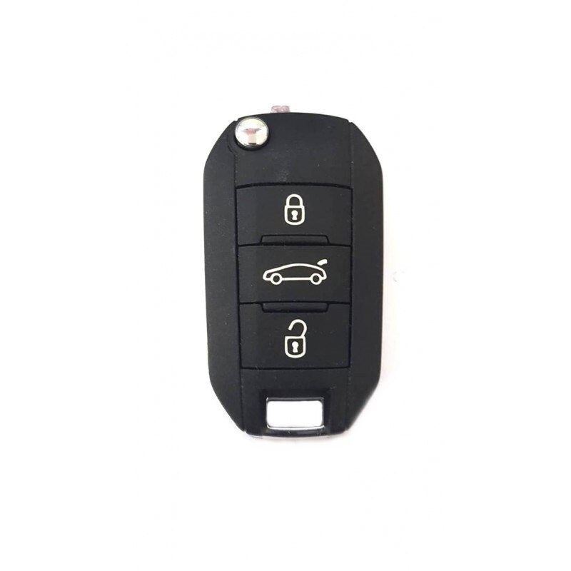 Carcasa cheie completa compatibil Peugeot, 3 butoane, cu electronica si cip HU83, 434Mhz, negru