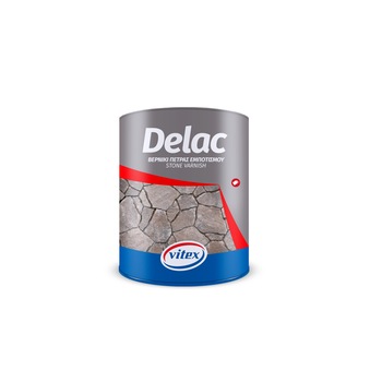 Lac acrilic pentru piatra pe baza de solvent Delac, transparent, 750 ml Lac acrilic pentru piatra pe baza de solvent Delac, transparent, 750 ml