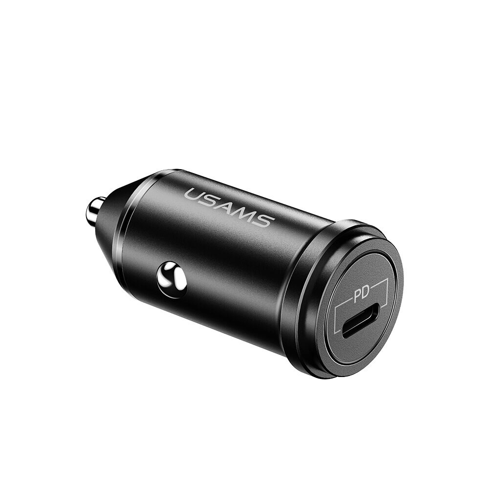 Incarcator Auto pentu iPhone USAMS, Incarcare rapida (18W), Iesire USB-C PD, 5V-3A, Negru