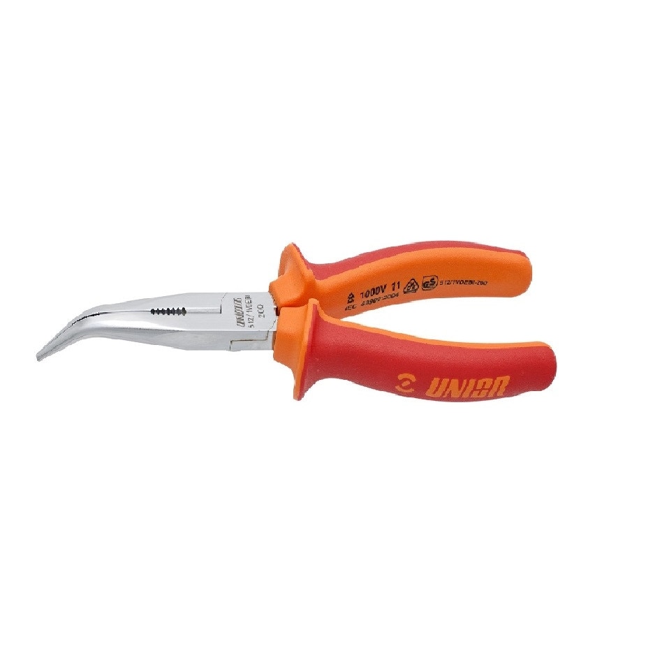 Cleste cu varfuri semirotunde indoite 512/1VDEBI UNIOR 1000v, Rosu-Portocaliu, 170 mm, 610438