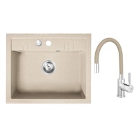 set chiuveta granit ferro  o cuva 58x48 nisip cu baterie flexibila ferro bej imagen 35_0_
0