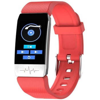 Bratara Fitness Techstar® T1 Rosu, ECG, Puls, Oxigenarea Sangelui, Temperatura Corpului, Bluetooth, Sedentarism, Alerte Bratara Fitness Techstar® T1 Rosu, ECG, Puls, Oxigenarea Sangelui, Temperatura Corpului, Bluetooth, Sedentarism, Alerte