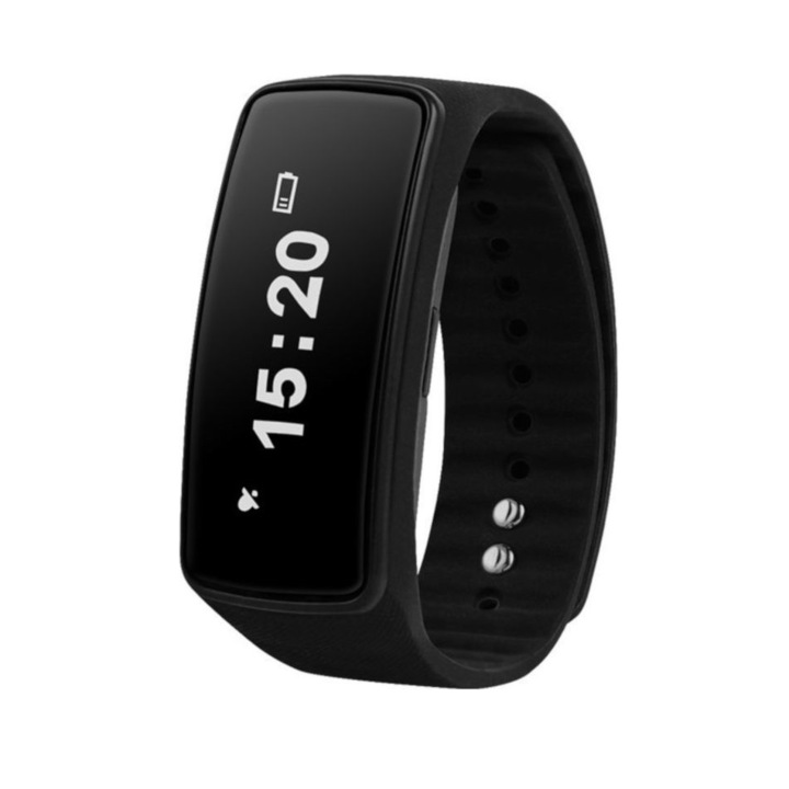 Bratara fitness W5SV, design modern, monitorizare somn, alarma vibratie, rosie, 18g