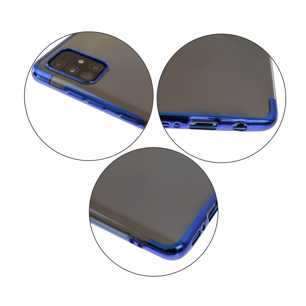 Husa Silicon Elektro Glitter pentru Samsung Galaxy A51, Albastru