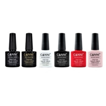 Kit 4 oje semipermanente elegant, Canni 7.3 ml, 1 Top Coat Canni 7.3 ml, 1 Base Coat Canni 7.3 ml Kit 4 oje semipermanente elegant, Canni 7.3 ml, 1 Top Coat Canni 7.3 ml, 1 Base Coat Canni 7.3 ml