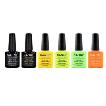 Kit 4 oje semipermanente summer, Canni 7.3 ml, 1 Top Coat Canni 7.3 ml, 1 Base Coat Canni 7.3 ml Kit 4 oje semipermanente summer, Canni 7.3 ml, 1 Top Coat Canni 7.3 ml, 1 Base Coat Canni 7.3 ml