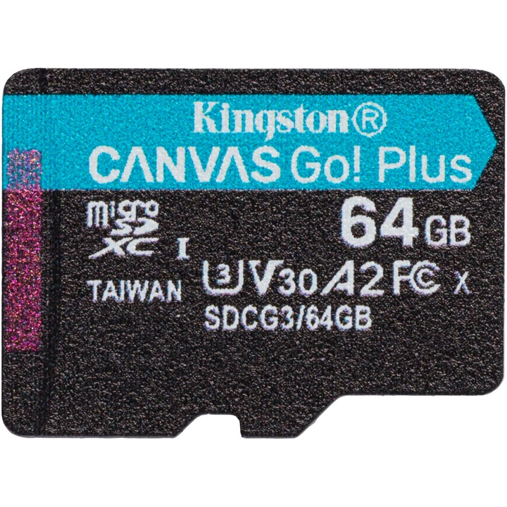 MicroSD карта с памет Kingston Canvas GO Plus, 64GB, Class 10, UHS-I