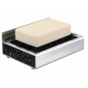 Sapuniera autoadeziva de perete, din otel inoxidabil, cu burete pentru absorbtia apei, 12 x 9 cm, Vivo Sapuniera autoadeziva de perete, din otel inoxidabil, cu burete pentru absorbtia apei, 12 x 9 cm, Vivo