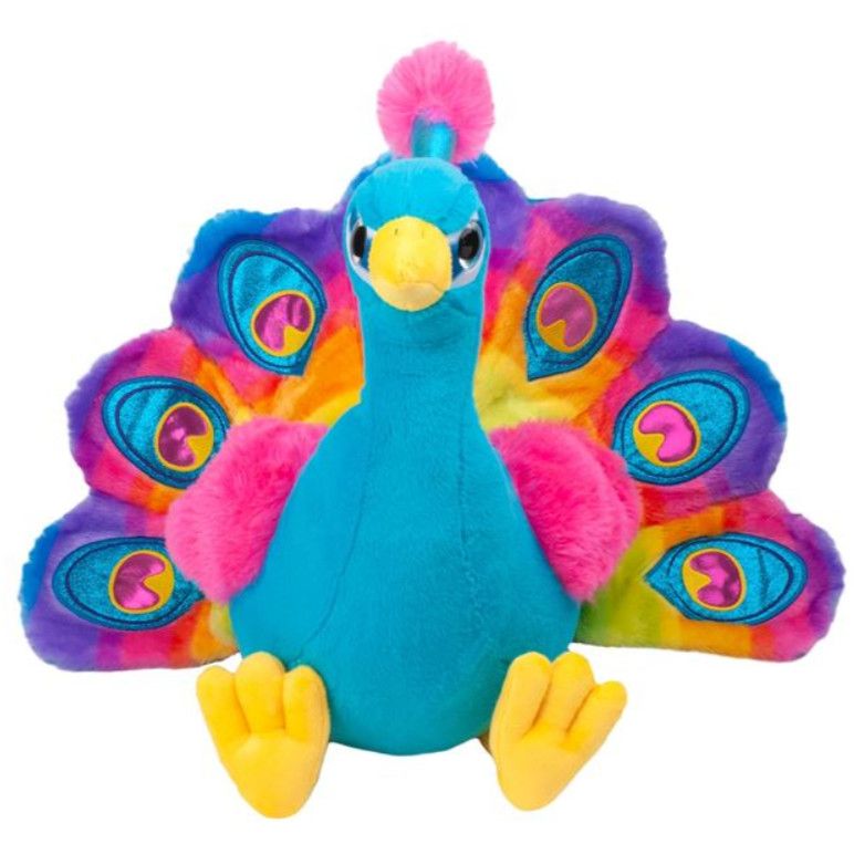 Jucarie din plus Paun multicolor 32 cm, pentru copii, fete sau baieti , ATS + 3 ani