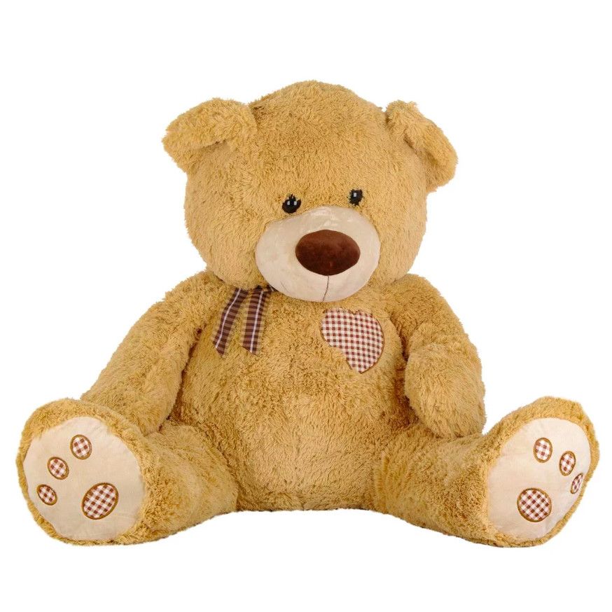 Mascota mare urs din plus maro, 80 cm, pentru cadou, fete sau baieti , ATS