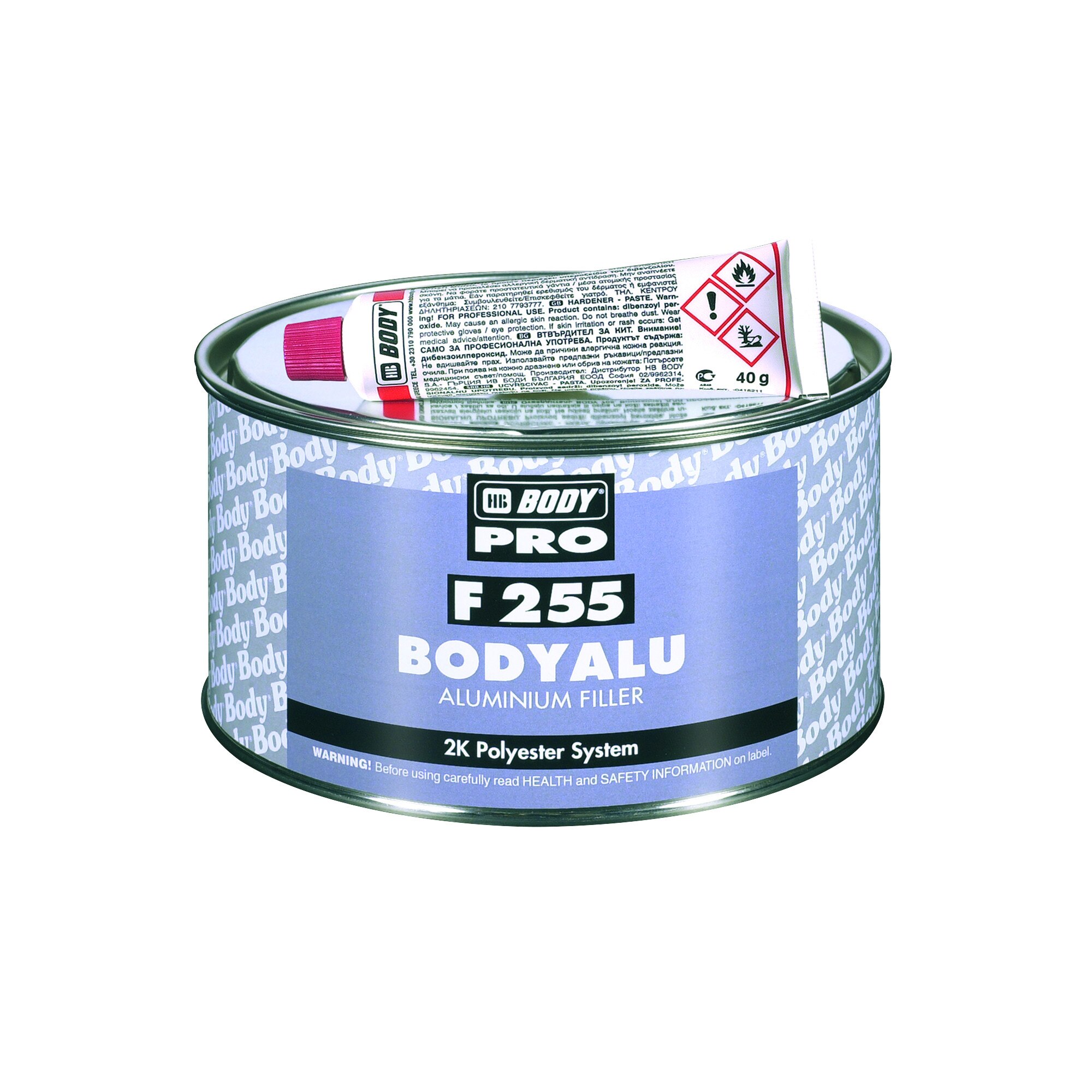 Chit de aluminiu 2k, HB Body 255, argintiu, 1.8 kg