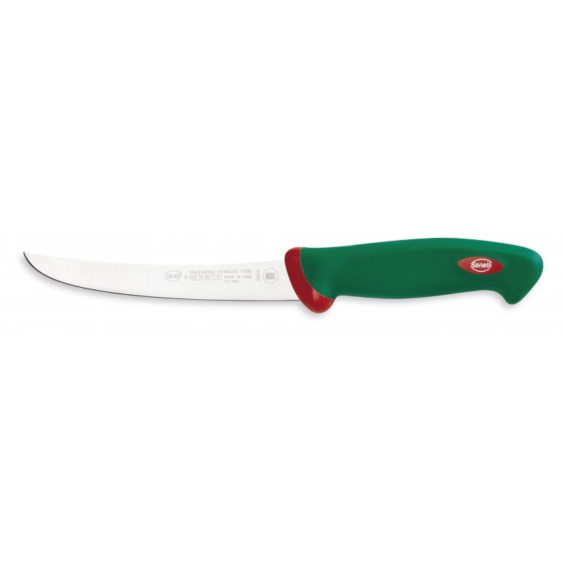 Cutit dezosat lama curbata, prelucrare carne, preparate, maner ergonomic antiderapant, linia Premana, 16 cm
