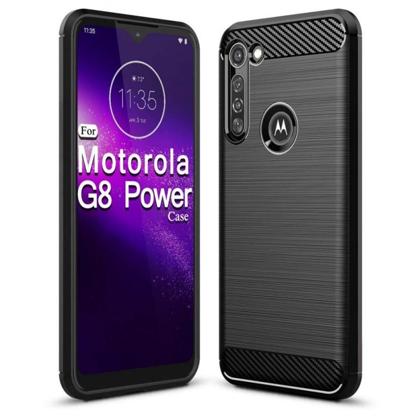 Carcasa TECH-PROTECT TPUCARBON Motorola Moto G8 Power Black