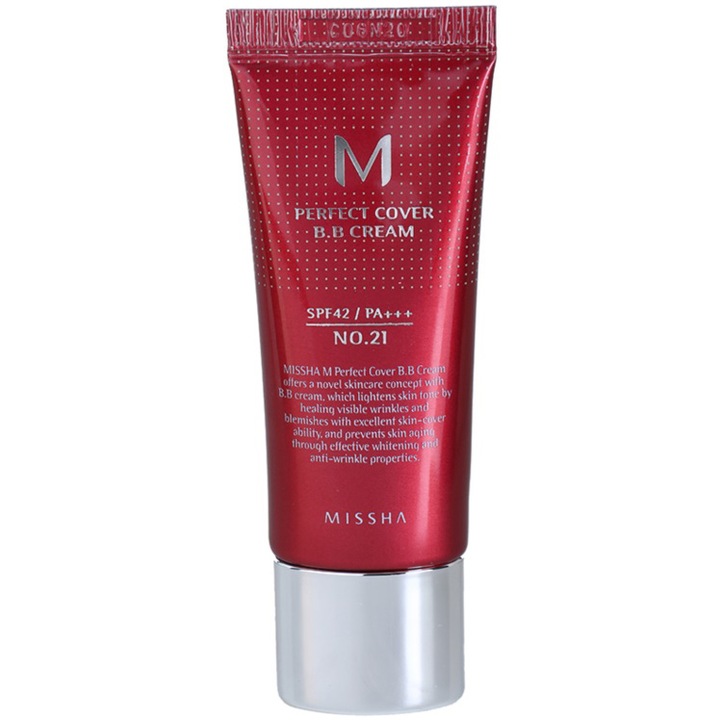 BB cu protectie UV ridicata SPF42/PA+++ (No.21/Light Beige) MISSHA, 20ml