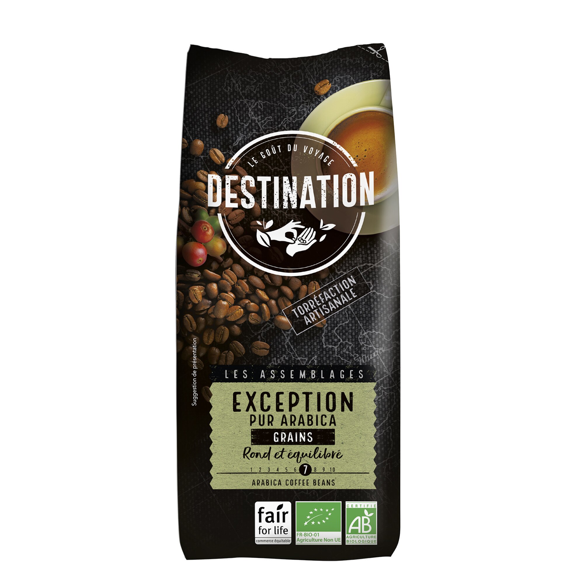 Cafea bio destination boabe pur arabica d'exception 1kg
