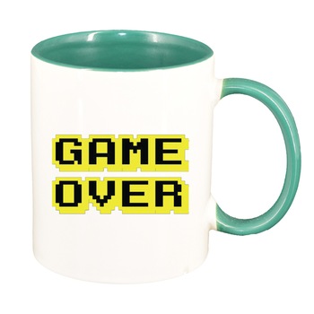 Cana Gamer, Game Over, interior verde, 330ml, D1376 Cana Gamer, Game Over, interior verde, 330ml, D1376