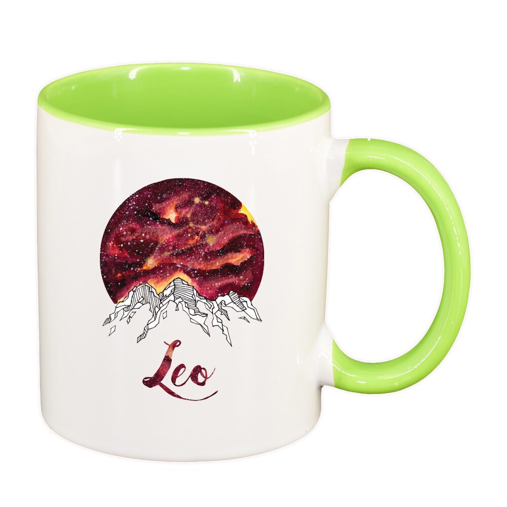 Cana Zodiac, Leo, interior verde deschis, 330ml, D1385