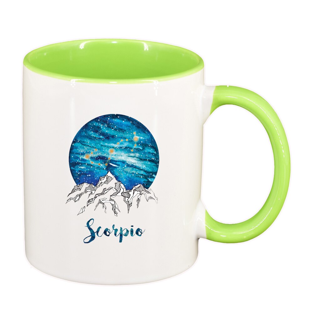 Cana Zodiac, Scorpio, interior verde deschis, 330ml, D1388