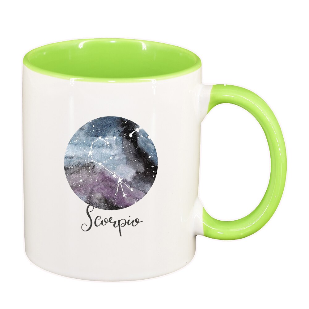 Cana Zodiac, Scorpio, interior verde deschis, 330ml, D1389